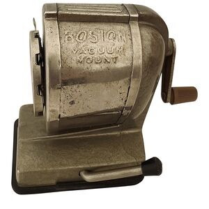 Vintage Boston Vacuum Mount Pencil Sharpener 8-Hole Metal Office Supplies